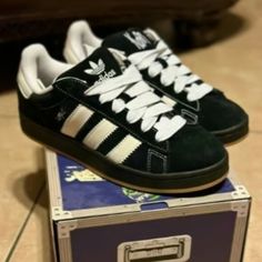 Brand New And Never Worn Comes With Original Shoebox No Stain, No Wear Accept Reasonable Offers Adidas Campus 00s, Closet Tour, Chunky Shoes, Adidas Campus, Black Gums, Vintage Hoodies, Shoes Adidas, Streetwear Men Outfits, Adidas Black