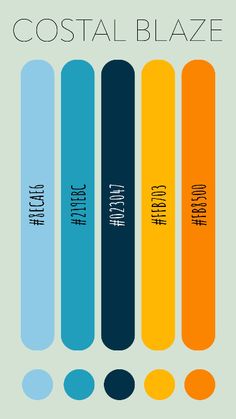 the cover art for coastal blaze's album, which features five different colors and font