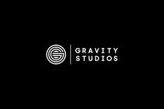 the gravity studios logo on a black background