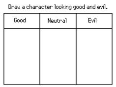 an image of a character looking good and evil with the words'draw a character looking good