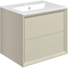 a white sink sitting on top of a cabinet