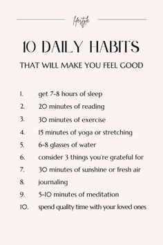 Healthy Habits Daily Countdown, Good Habits To Build, Creating A Habit Quotes, Daily Habits To Change Your Life, Health Habits Daily, Creating Good Habits, Self Improvement Habits, How To Form A Habit, Daily Habits For A Better Life