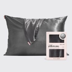 Satin Pillowcase - Charcoal Grey Grey Silk Pillowcase, Slip Pillowcase, Silk Pillow Cases, Silkworm Cocoon, Wrinkle Free Skin, Satin Pillow, Gift Inspo, Satin Pillowcase, Happy Skin