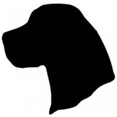 a black silhouette of a dog's head