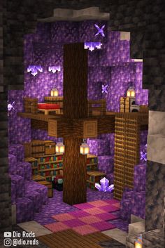 an image of a purple room in minecraft