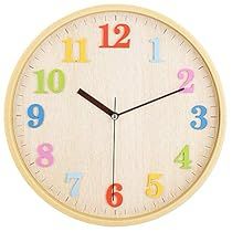 a wooden clock with numbers painted on it