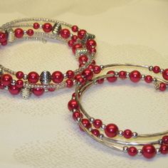 Set Of 2 Memory Wire Bracelets. Fuchsia Faux Pearls And Silver Accents. Both Are 3 Full Loops. Nwot. Made By Me, The Sparkliefiend! *Sets Can Be Separated* Bracelet 1: Small Fuchsia Pearls With Silver Noodle Beads And Small Seed Bead Accents. Bracelet 2: Small Fuchsia Pearls With Clear/Silver Seed Beads And Silver Pillow Spacer Beads. Memory Wire Is A Steel Wire That "Remembers" Its Shape And Do Not Require A Clasp; They Will "Snap" Gently Closed Around The Wearer. Silver Flower Bracelet, Hammered Bangles, Vintage Bangle Bracelets, Wire Bracelets, Lace Bracelet, Elephant Bracelet, Beaded Cuff Bracelet, Silver Plated Bracelet, Wood Bracelet