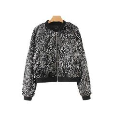 Womens Sequin Bomber Jacket Black Sequin Jacket, Bling Jacket, Punk Cosplay, Sequin Coats, Home Camping, Sequin Sleeve, Outwear Women, Gothic Steampunk