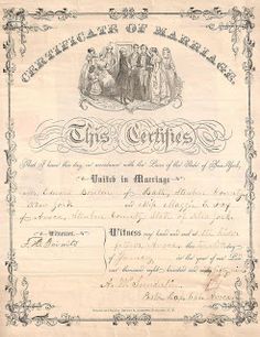 an old certificate with people on it