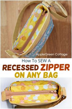 how to sew a reclosed zipper on any bag with this free sewing pattern