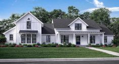 this is an artist's rendering of the farmhouse style house plans for your home