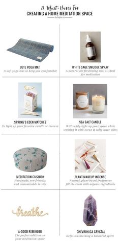 an info sheet describing the different types of candles