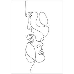 a line drawing of two people's faces