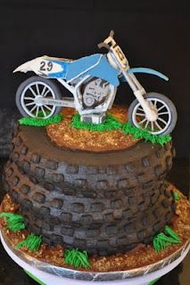 a birthday cake made to look like a motorcycle