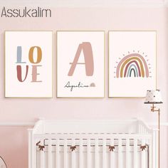 Art Painting Love, Nordic Wall, Love Rainbow, Girl Bedroom Decor, Rainbow Design, Living Room Pictures, Girls Room Decor