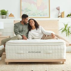 Avocado Malibu Affordable Wood Platform Bed Frame Similar to Thuma Antique Bed Frame, Low Platform Bed, Simple Bed Frame, Green Mattress, How To Varnish Wood, Latex Pillow, Plush Mattress, Tall Headboard, Luxury Mattresses