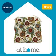 an image of a bag with flowers on it and the words at home above it