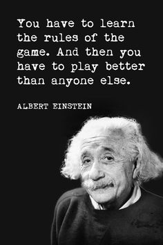 albert einstein quote with black background and white writing that says don't believe everything you read on the internet just because there's a picture with a photo next to it