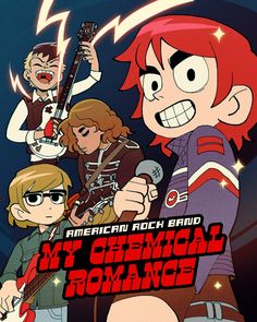 the poster for american rock band my chemical romance, which is featured in an animated movie