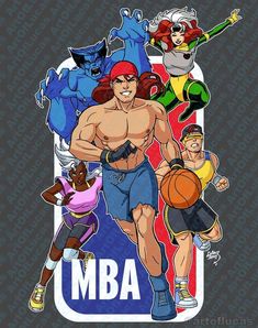 an image of cartoon characters with the word'mba'in front of them