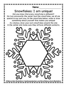 snowflakes are unique coloring pages for kids to color and practice their handwriting skills