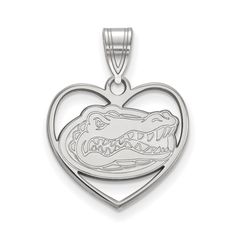 If you are a fan of The University of Florida and the Gators then you need to show your school spirit with this University of Florida pendant. We are a certified retailer and this authentic item is officially licensed. It is crafted from Sterling Silver and crafted in the USA. Florida Gator, Bow Jewelry, Silver Logo, University Of Florida, Florida Gators, Black Bow, School Spirit, Sterling Silver Charm, Charm Jewelry