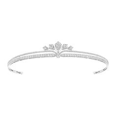 a white gold tiara with diamonds