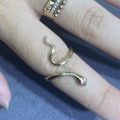 Beautiful Snake Ring!! Only One Available!! On Sale :) Pure 14kt Gold!! Vintage Gold Snake Ring For Gift, Elegant Silver-colored 14k Gold Snake Ring, Vintage 14k Gold Snake Ring, Adjustable Yellow Gold Snake-shaped Ring, Antique Gold Snake-shaped Jewelry, Beautiful Snakes, Snake Ring, Gold Snake, Ring Size 7