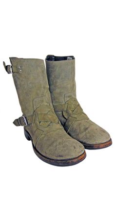 Motorcycle Boots Price: $189 Tumbled with volcanic rocks in a wooden drum, these antiqued leather boots have that perfectly beat-up look we know you love. Dec 12, Gray Suede, Leather Boots, Boots