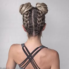 creating a new workout hairstyle! #braidcreations School Hairstyles For Teens, Gorgeous Braids, Pinterest Hair, Cool Braids, Braided Bun, Teen Hairstyles, Hair Hacks