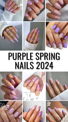 Purple Spring Nails, Lilac Nails Design, Light Purple Nails, Simple Spring Nails, Purple Tips, April Nails, Purple Nail Art, Lilac Nails, 2023 Pink