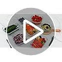 a video showing how to make sushi with chopsticks and other ingredients on a plate