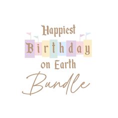 a birthday card with the words, happy birthday on earth burlle in brown and pink