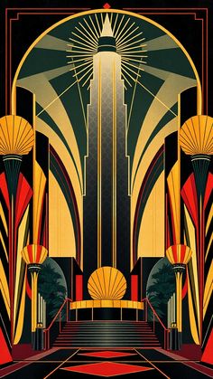 an art deco poster for the great gatsby