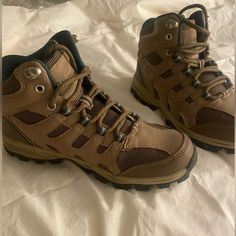 Eddie Bauer Hiking Boots / Lace Up Style Size: 5.5 Color: Tan Condition: Never Used/ No Tags Brown Ankle-high Hiking Boots For Walking, Brown Lace-up Walking Shoes For Adventure, Brown Round Toe Walking Shoes For Adventure, Brown Walking Shoes With Round Toe For Adventure, Brown Walking Shoes Round Toe For Adventure, Brown Closed Toe Walking Shoes For Hiking, Brown High-top Walking Shoes With Reinforced Toe, Brown Closed Toe Hiking Boots, Brown High-top Walking Shoes For Adventure