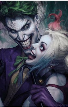 two people dressed as the joker and harley