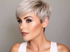 Don’t stress yourself out trying to pick the perfect hairstyle for you! Check out these short hairstyles for women over 40 that prove beauty and style are absolutely ageless. #1. Platinum Pixie Cut with Side Platinum Pixie Cut, Platinum Pixie, New Short Hairstyles, Layered Bobs, Perfect Hairstyle, Choppy Hair, Hair Brained