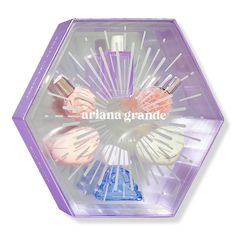 Hobby Lobby Gifts, Ariana Grande Mini Perfume Set, Ulta Gift Set, Pink Girly Gifts, Christmas Gift Idea For Brother, Coquette Stuff To Buy, Cute Christmas Gifts For Teens, Cute Perfumes, Tiny Christmas Gifts