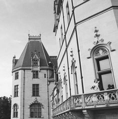 black and white photograph of an old building