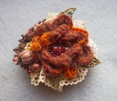 Beautiful, feminine and charming brooch, it will collect many compliments. Great for your look, also for your scarf, hat and so on, just turn on your imagination. Hand knitted mohair flower (20% angora wool, 80% acrylic), decorated with decorative elements. The brooch is made in a single copy. Ready to ship! Actual color may vary slightly from what you see on screen due to monitor settings. This is a great gift for your loved ones. Please feel free to ask me any questions. Elegant Handmade Flower Brooches As Gift, Unique Handmade Flower Brooch, Formal Handmade Flower Brooches, Handmade Multicolor Flower Brooches, Fabric Flower Brooch Inspire Uplift ⭐, Brown Crochet, Scarf Hat, Decorative Elements, Crochet Flower