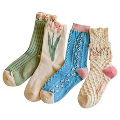 PRICES MAY VARY. 【Suitable Size】Our cute floral socks for women are designed to fit shoe sizes 5 to 9, suitable for your feet. 【High Quality Fabric】This floral socks is made of 80% combed cotton/15% polyester/5% spandex, soft and comfortable,and the socks will not shrink or fade after multiple washes,Suitable for all seasons. 【Floral Patterns Design�】Show your style with our casual yet beautiful floral patterns,Whether you're running errands or relaxing at home,The floral pattern can be easily ma Embrodery Socks, Gardening Socks, Moomin Party, Cute Socks Aesthetic, Girly Cottagecore, Ruffle Pattern, Floral Socks, Work Socks, Cute Womens