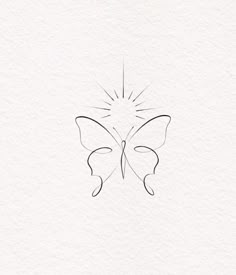 a drawing of a butterfly with the sun coming out of it's back end