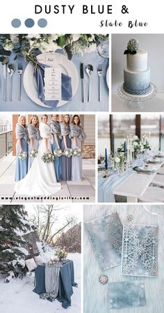 blue and silver wedding color scheme