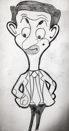 a drawing of a man wearing a suit and tie