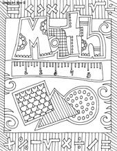 a coloring page with letters and numbers in the middle, on top of a ruler