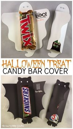 halloween treat candy bar cover with bat design