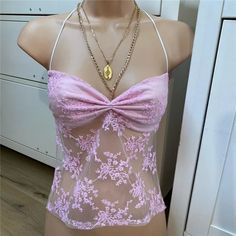 SPECIFICATIONS Elasticity: Non Strech Fabric Type: Broadcloth Material: POLYESTER Style: High Street Clothing Length: short Decoration: Bandage Model Number: Women Crop Tops Gender: WOMEN Tops Type: CAMIS Item Type: tops [20240320] Halter Tops 2000s, Cute Vest, Street Clothing, Y2k Fairycore, Backless Crop Top, Halter Tops, Street Outfit, Grunge Style, Halter Style