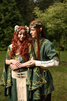 "Dear customer, I am offering you this wonderful dress style for your special day. This is ideal for: * Wedding ceremony * LARP character * Middle Earth Festival * Cosplay * Fantasy, Tolkien, LARP, and other events I will make it according to your individual measurements. This costume can be made for any size. I will send detailed instructions how to make measurements and a list in private messages. Please be attentive when making measurements. About the dress The dress is made of natural linen Fantasy Ceremonial Clothing, Fairytale Wedding Dresses For Cosplay Events, Fitted Elven Wedding Gown, Character Book Day Costumes, Forest Elf Costume, Tolkien Party, Woodland Elf Costume, Druid Costume, Elven Cosplay