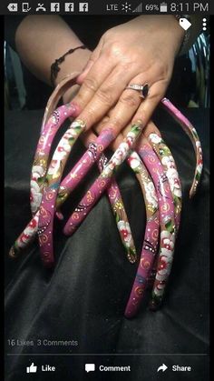 Ugly Acrylic Nails, Really Long Nails, Curved Nails, Long Nail Designs, Claw Nails, Crazy Nails, Simple Nail Art Designs