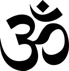 the om shan symbol in black and white